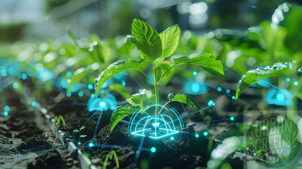 Concepto de granja inteligente. Control de la salud del suelo en una explotación agrícola inteligente mediante sensores de última generación y análisis basados en datos para una producción agrícola sostenible. Avanzar en la agricultura. Evolución de las explotaciones inteligentes. Agricultura Organica